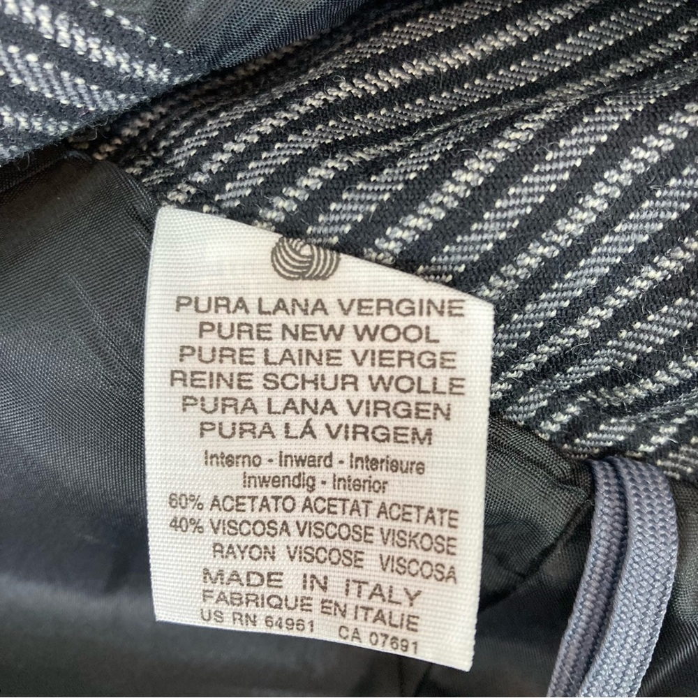 United Colors of Benetton Pleated Mini Skirt Grey Stripe Italy 40 - Picture 6 of 9